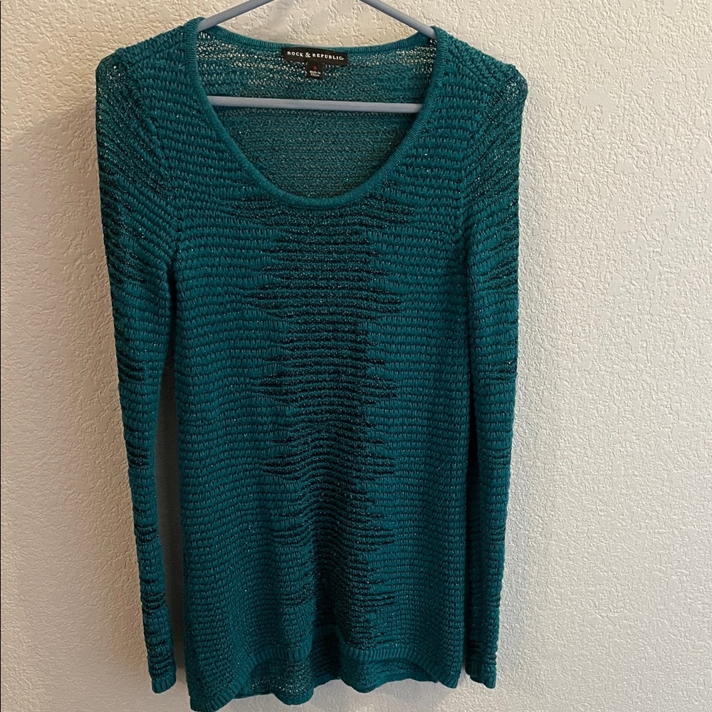 Rock & Republic Teal Knit Top